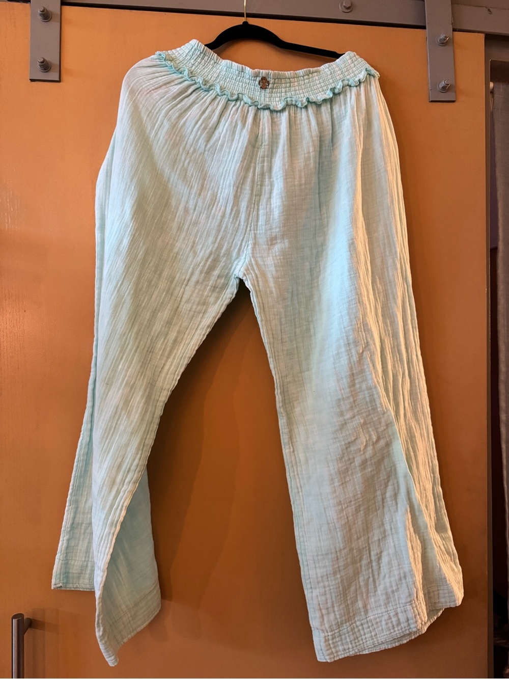 Simply Southern Aqua  Tiffany Blue Linen Cotton Gauze Lounge Pants XL